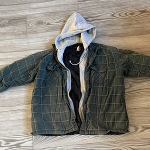 Vintage Green Plaid Wrangler Jacket with Hood